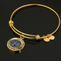 JL2407005 My Mind Still Talks To You Blue Butterflies Rose Gold Celtic Tree Of Life And Galaxy Circle Adjustable Luxury Bangle with Back Engraving