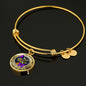 JL2207032 My Mind Purple Butterflies Gold Diamond Tree Of Life And Galaxy Circle Adjustable Luxury Bangle with Back Engraving