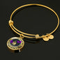 JL2207038 My Mind Purple Butterflies Black Tree Of Life Circle Adjustable Luxury Bangle with Back Engraving
