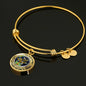 JL2207009 My Mind Golden Dragonflies Gold Diamond Tree Of Life And Galaxy Circle Adjustable Luxury Bangle with Back Engraving