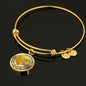 JL1407019 My Mind Still Talks To You Turquoise Dragonflies Heart Wing Gold Circle Adjustable Luxury Bangle with Back Engraving