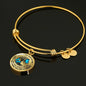 My Mind Still Talks To You Blue Butterflies Tree Of Life 020520VTC19 Circle Adjustable Luxury Bangle with Back Engraving