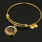 JL1807003 My Mind Still Talks To You Red Cardinals Golden Celtic Knot Paws And Galaxy Circle Adjustable Luxury Bangle with Back Engraving