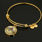 JL2107001 My Mind Hummingbird Rose Cross Circle Adjustable Luxury Bangle with Back Engraving