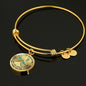 My Mind Still Talks To You Golden Dragonflies 2 Circle Adjustable Luxury Bangle with Back Engraving