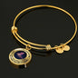 My Mind Still Talks To You Hummingbird Circle Adjustable Luxury Bangle with Back Engraving
