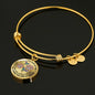JL1507008 My Mind Still Talks To You Hummingbirds Rose Gold Paw Circle Adjustable Luxury Bangle with Back Engraving