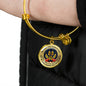 JL1807003 My Mind Still Talks To You Red Cardinals Golden Celtic Knot Paws And Galaxy Circle Adjustable Luxury Bangle with Back Engraving