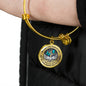 B0713005 My Mind Still Talks To You Turquoise Butterflies Silver Tree Of Life With Heart Wings Circle Adjustable Luxury Bangle with Back Engraving