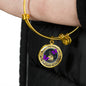 JL2207038 My Mind Purple Butterflies Black Tree Of Life Circle Adjustable Luxury Bangle with Back Engraving