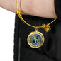 JL2407081 My Mind Still Talks To You Golden Dragonflies Celtic Tree Of Life Green Leaf And Galaxy Circle Adjustable Luxury Bangle with Back Engraving