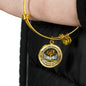 B0713017 My Mind Still Talks To You Orange Butterflies Gold Tree Of Life With Heart Wings Circle Adjustable Luxury Bangle with Back Engraving
