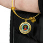 JL1407011 My Mind Still Talks To You Red Cardinals Opal Gold Tree Of Life And Dark Circle Adjustable Luxury Bangle with Back Engraving