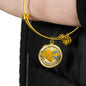 JL1407019 My Mind Still Talks To You Turquoise Dragonflies Heart Wing Gold Circle Adjustable Luxury Bangle with Back Engraving