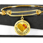 JL1407008 My Mind Still Talks To You Red Cardinal Heart Wing Gold Circle Adjustable Luxury Bangle with Back Engraving