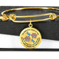 JL1507009 My Mind Turquoise Dragonflies Rose Gold Paw Circle Adjustable Luxury Bangle with Back Engraving