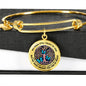 JL2407005 My Mind Still Talks To You Blue Butterflies Rose Gold Celtic Tree Of Life And Galaxy Circle Adjustable Luxury Bangle with Back Engraving
