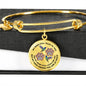 JL1507008 My Mind Still Talks To You Hummingbirds Rose Gold Paw Circle Adjustable Luxury Bangle with Back Engraving