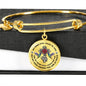 JL2107001 My Mind Hummingbird Rose Cross Circle Adjustable Luxury Bangle with Back Engraving
