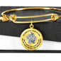 JL1507011 My Mind Still Talks To You Hummingbirds Silver One Paw Circle Adjustable Luxury Bangle with Back Engraving