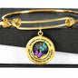 My Mind Still Talks To You Butterfly Circle Adjustable Luxury Bangle with Back Engraving