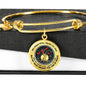 JL2207012 My Mind Red Cardinals Black Tree Of Life Circle Adjustable Luxury Bangle with Back Engraving