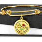 JL2107010 My Mind Still Talks To You Gold Dragonflies Rose Infinity Golden Circle Adjustable Luxury Bangle with Back Engraving