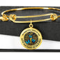 JL2407004 My Mind Still Talks To You Blue Butterflies Gold Celtic Tree Of Life And Galaxy Circle Adjustable Luxury Bangle with Back Engraving