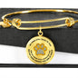 JL1507012 My Mind Gold One Paw Circle Adjustable Luxury Bangle with Back Engraving
