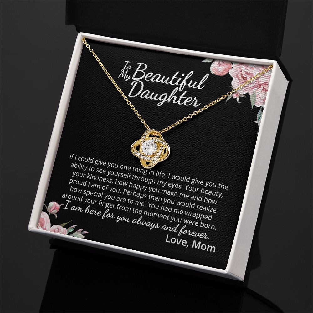 MC016 To My Beautiful Daughter How Special You Are To Me Love Knot Necklace Gift From Mom