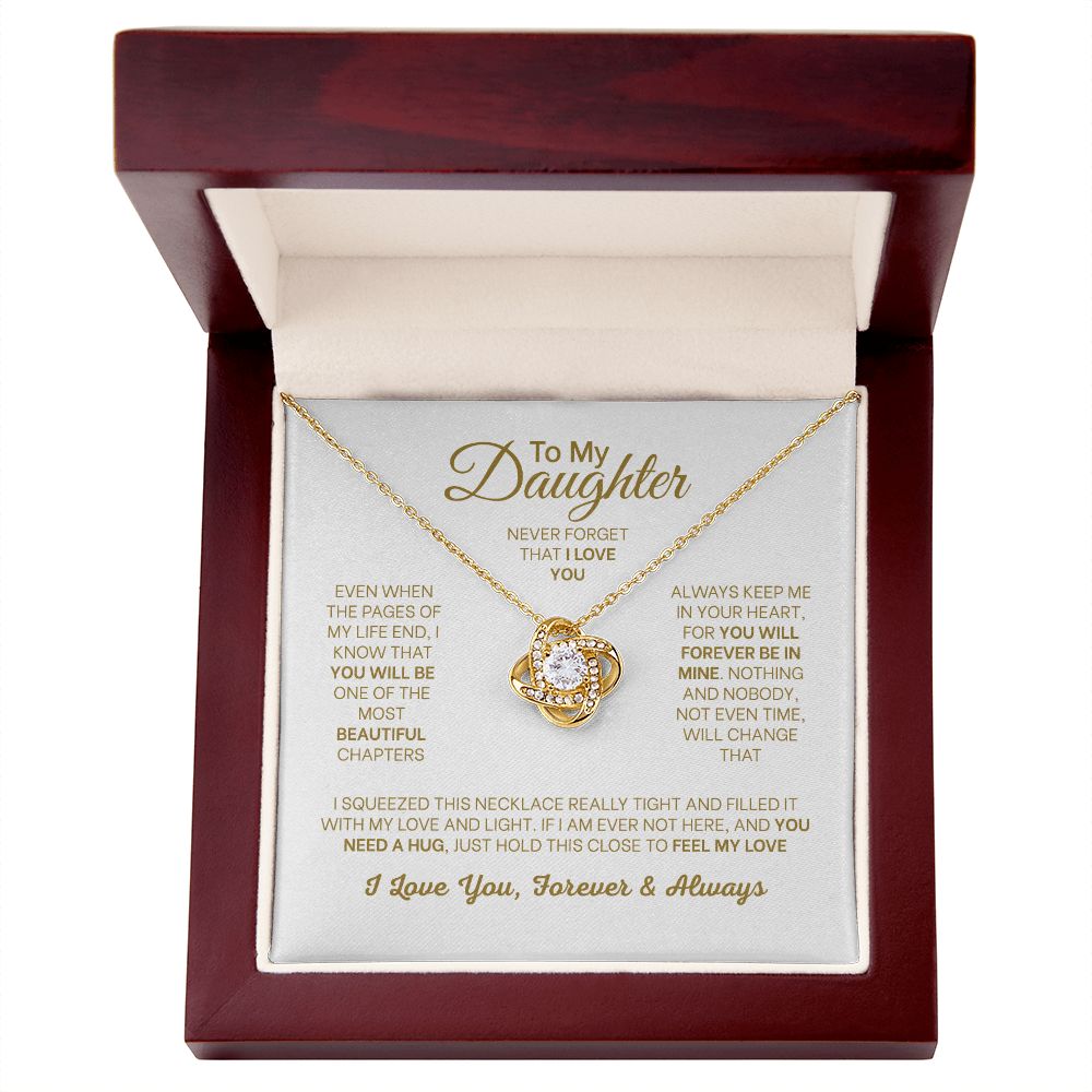 MC005 Daughter Never Forget That I Love You Love Knot Necklace Gift
