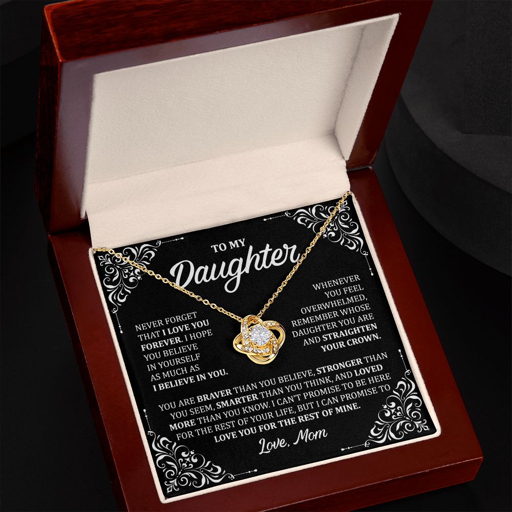 MC029 To My Daughter Never Forget That I Love You Love Knot Necklace Gift From Mom