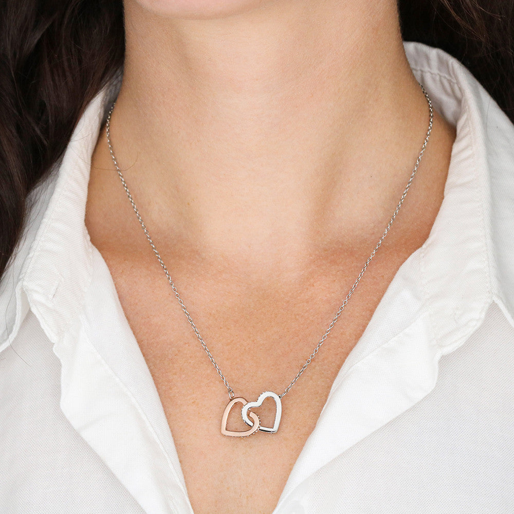 To My Granddaughter Interlocking Hearts Necklace Gift From Grandpa