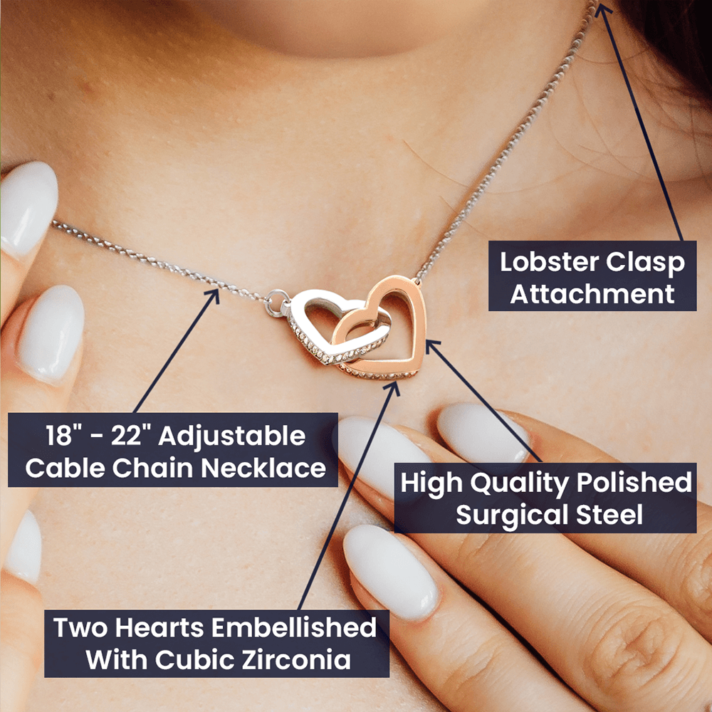 To My Granddaughter Interlocking Hearts Necklace Gift From Grandpa