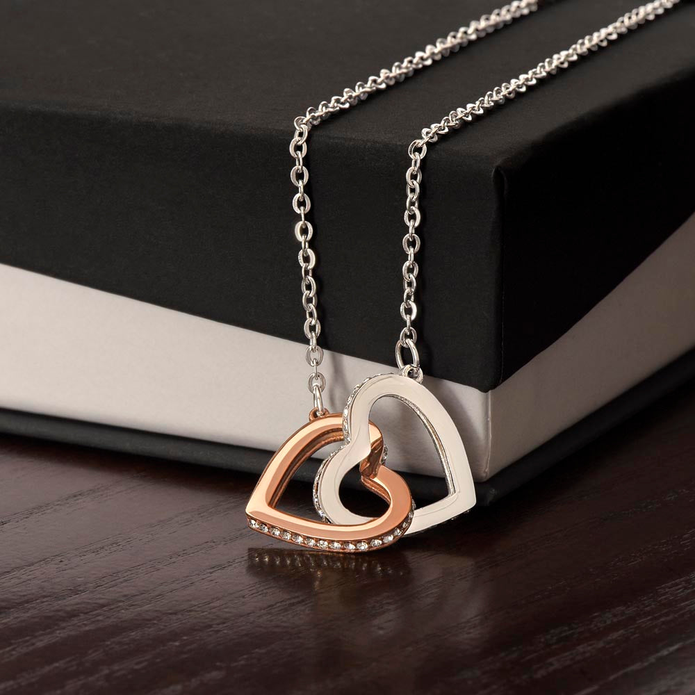 To My Granddaughter Interlocking Hearts Necklace Gift From Grandma
