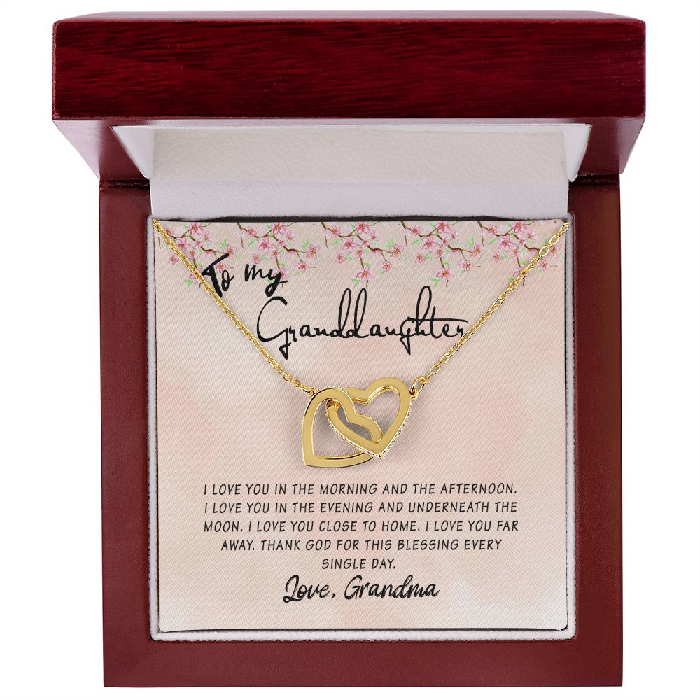To My Granddaughter Interlocking Hearts Necklace Gift From Grandma