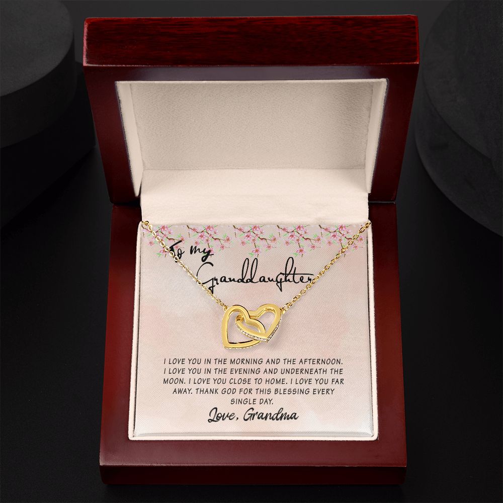 To My Granddaughter Interlocking Hearts Necklace Gift From Grandma