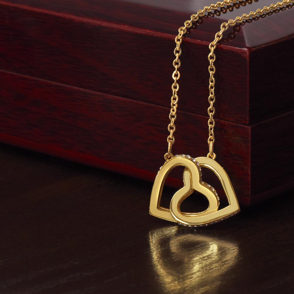 To My Granddaughter Interlocking Hearts Necklace Gift From Grandma or Grandpa