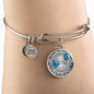 JL2207027 My Mind Blue Butterflies Silver Tree Of Life Circle Adjustable Luxury Bangle with Back Engraving