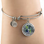 JL2407081 My Mind Still Talks To You Golden Dragonflies Celtic Tree Of Life Green Leaf And Galaxy Circle Adjustable Luxury Bangle with Back Engraving
