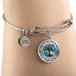 My Mind Still Talks To You Blue Butterflies Tree Of Life 020520VTC19 Circle Adjustable Luxury Bangle with Back Engraving