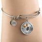 B0713018 My Mind Still Talks To You Orange Butterflies Stair Way To Heaven With Gold Cross Circle Adjustable Luxury Bangle with Back Engraving