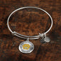 JL1507012 My Mind Gold One Paw Circle Adjustable Luxury Bangle with Back Engraving
