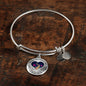 B0713008 My Mind Still Talks To You Pink Butterflies Stair Way To Heaven With Heart Wings Circle Adjustable Luxury Bangle with Back Engraving