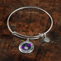 JL2207038 My Mind Purple Butterflies Black Tree Of Life Circle Adjustable Luxury Bangle with Back Engraving