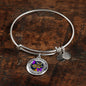 JL2207032 My Mind Purple Butterflies Gold Diamond Tree Of Life And Galaxy Circle Adjustable Luxury Bangle with Back Engraving