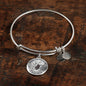 D0713006 My Mind Still Talks To You Orange Dragonflies Stair Way To Heaven With Silver Cross Circle Adjustable Luxury Bangle with Back Engraving