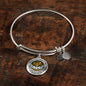 B0713017 My Mind Still Talks To You Orange Butterflies Gold Tree Of Life With Heart Wings Circle Adjustable Luxury Bangle with Back Engraving