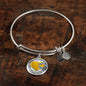 JL1407019 My Mind Still Talks To You Turquoise Dragonflies Heart Wing Gold Circle Adjustable Luxury Bangle with Back Engraving