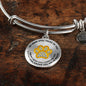 JL1507012 My Mind Gold One Paw Circle Adjustable Luxury Bangle with Back Engraving